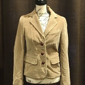 Size 4 Womens LLBean Tan Corduroy blazer jacket
